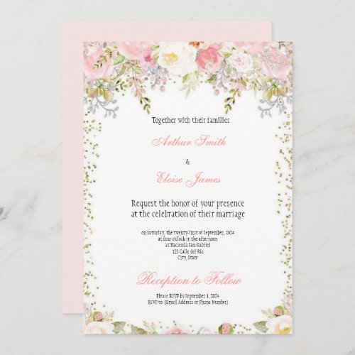 Clasic elegant beautiful wedding invitation