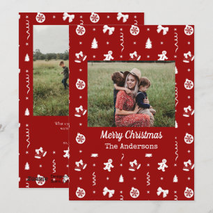 Clasic Red and white Chritsmas Holiday Card