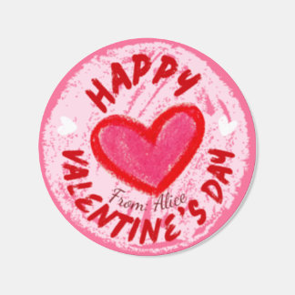 Clásica de San Valentín trazos tiza Classic Round Sticker