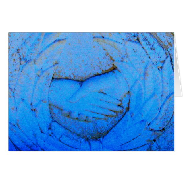 clasped hands carved stone cards (Front Horizontal)