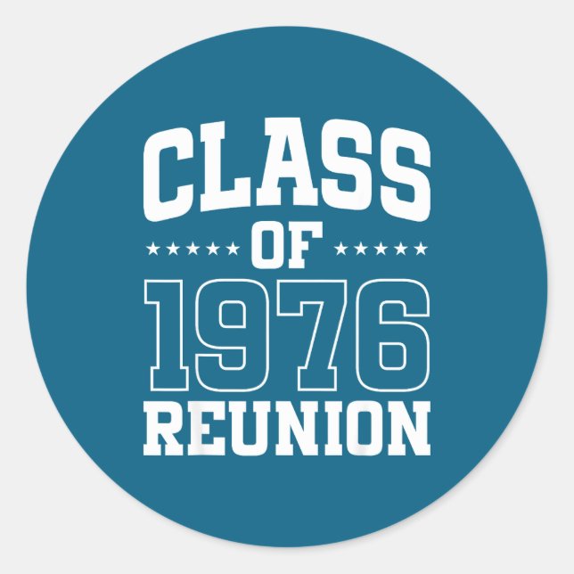 Class 1976 Reunion 50 Alumni Classic Round Sticker (Front)