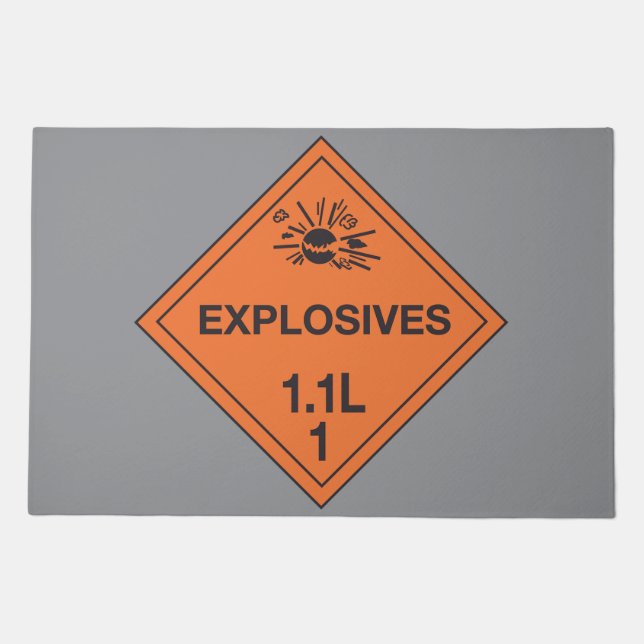 Class 1.1L Explosives Hazard Sign Doormat (Front)