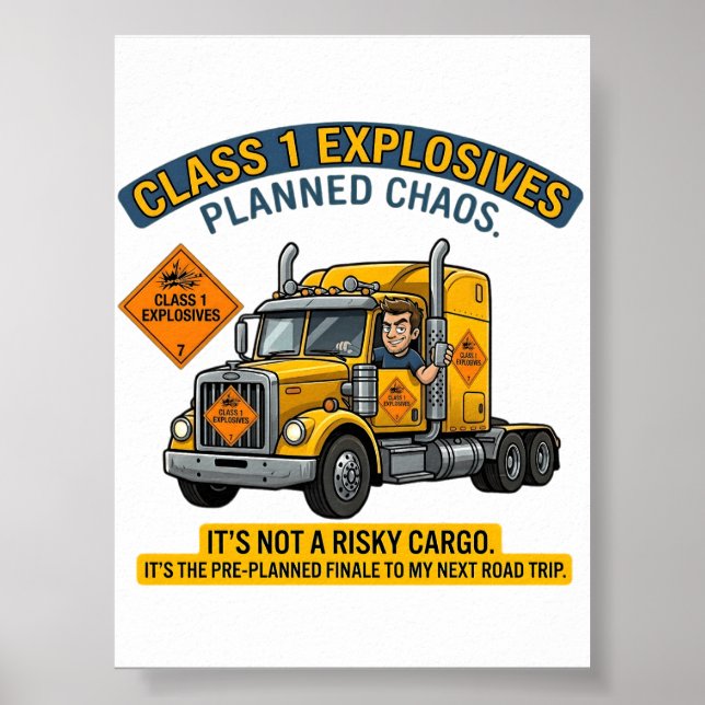 Class 1 Explosives Trucker  | ADR digital download Poster (Front)