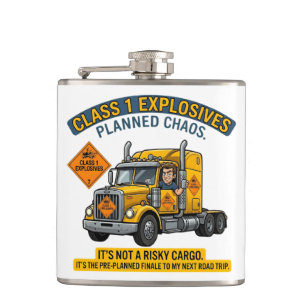 Class 1 Explosives Trucker Gift Funny ADR Hazard Flask