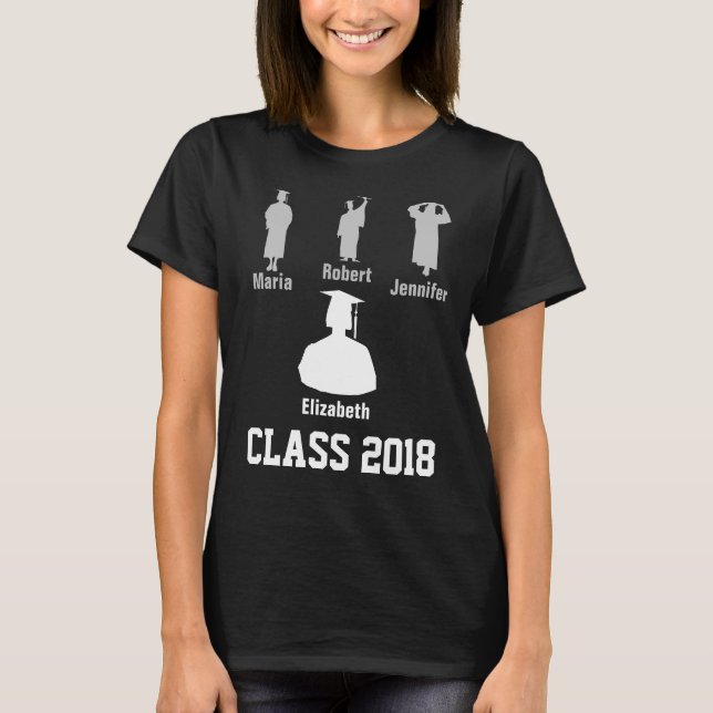 Class 2018 funny elegant customizable black T-Shirt (Front)