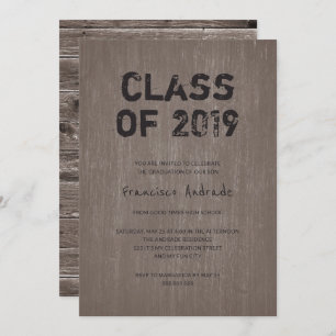 Class 2019 Graduation Party Guy Rustic High School Invitation