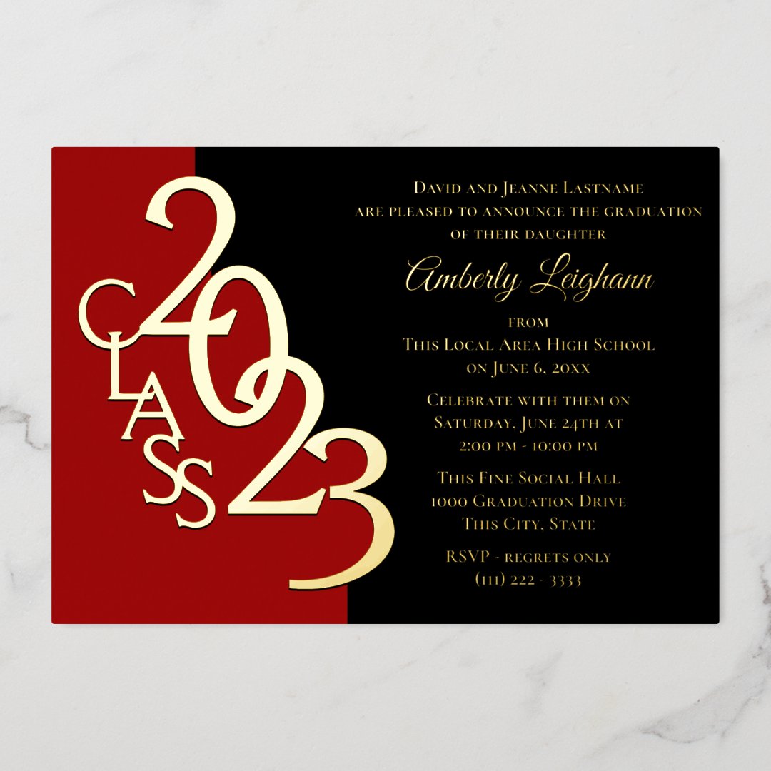 Class 2023 Graduation Foil Invitation Zazzle   Class 2023 Graduation Foil Invitation R3a1b829bf0c14ae6b57257fdc8fe6b79 Cdg54 1080 