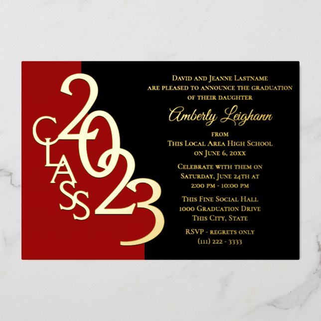 Class 2023 Graduation Foil Invitation (Front)