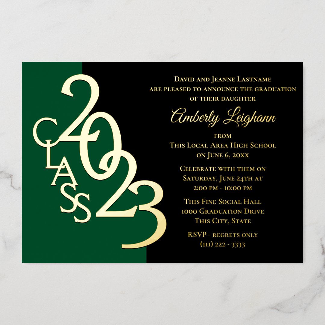 Class 2023 Graduation Foil Invitation Zazzle