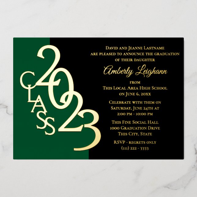 Class 2023 Graduation Foil Invitation (Front)