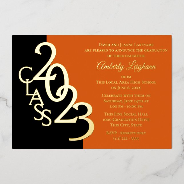 Class 2023 Graduation Foil Invitation (Front)