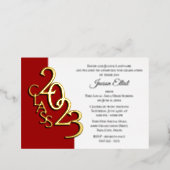 Class 2023 Graduation Red and Gold Foil Foil Invitation (Standing Front)