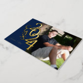 Class 2024 Photo Graduation Navy and Gold Foil Invitation (Rotated)