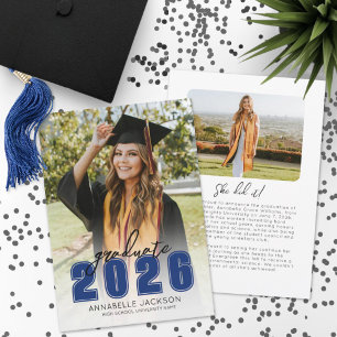 Class 2025 Graduate Photo Blue Graduation Announcement