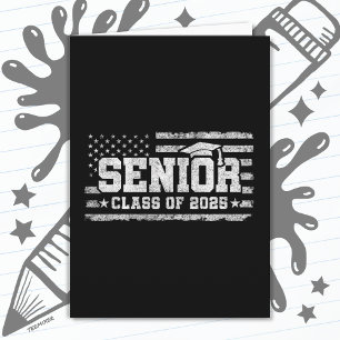 Class 2025 Graduation American Flag Senior 2025 Card