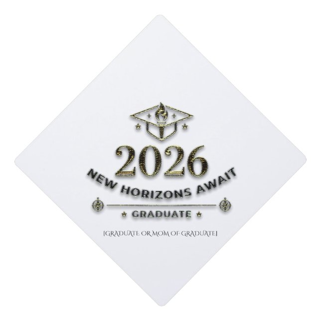 Class 2026 Gold Foil Cap Topper / Adorno Birrete (Front)