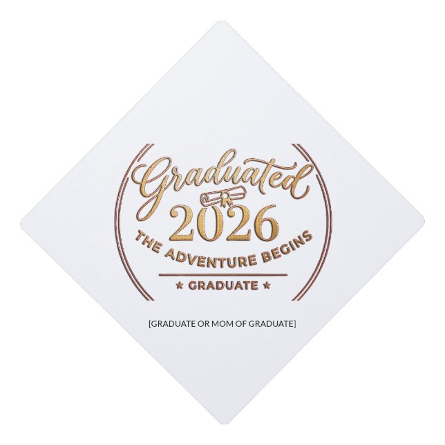 Class 2026 Gold Foil Cap Topper / Adorno Birrete (Front)