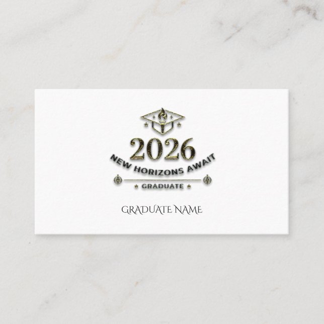 Class 2026 Gold Foil Note Card / Tarjeta Graduado (Front)
