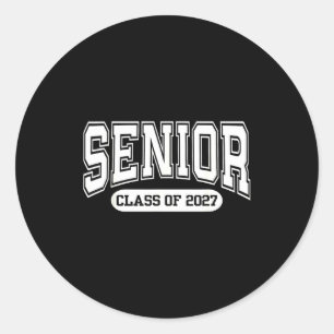Class 2027 Graduation Senior Back Classic Round Sticker