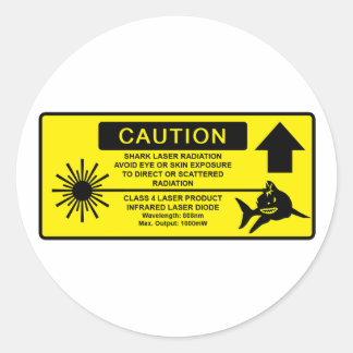 Class 4 Laser Shark Classic Round Sticker