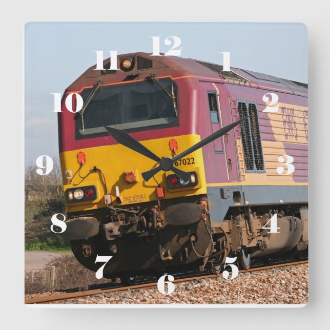 Class 67 diesel 67022 - all numbers square wall clock (Front)