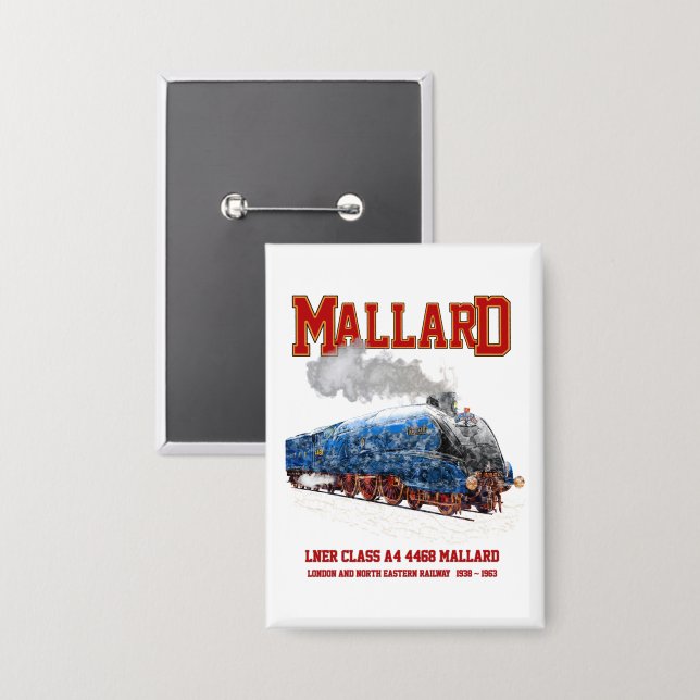 Class A4 Mallard - World Fastest Steam Locomotive Button (Front/Back)