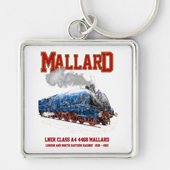 Class A4 Mallard - World Fastest Steam Locomotive Keychain (Front)