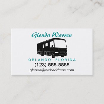 Class A Motorhome / Bus Silhouette Calling Card by rv_lifestyle at Zazzle
