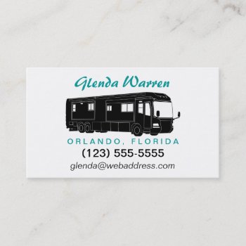 Class A Motorhome / Bus Silhouette Calling Card by rv_lifestyle at Zazzle