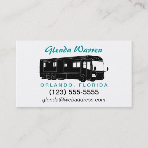 Class A Motorhome  Bus Silhouette Calling Card