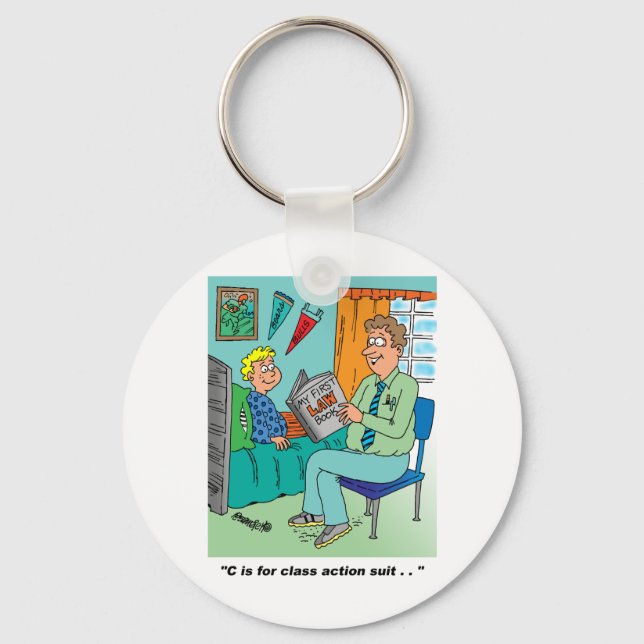 Class Action Cartoon Humor Keychain (Front)