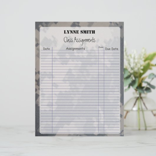 Class Assignments Camoflauge ACU (Standing Front)