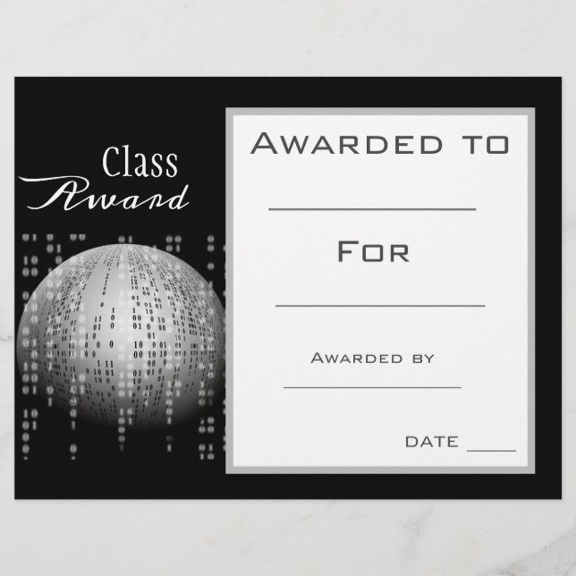 Class award coding and technology subject student (Front)