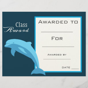 Class award cute dolphin animal