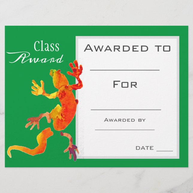 Class award  gecko science subject student (Front)
