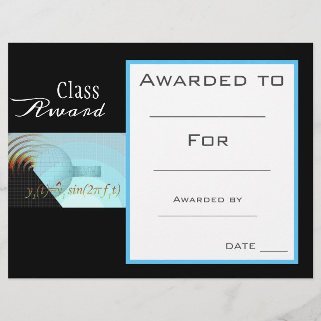 Class award Mathematics math student (Front)
