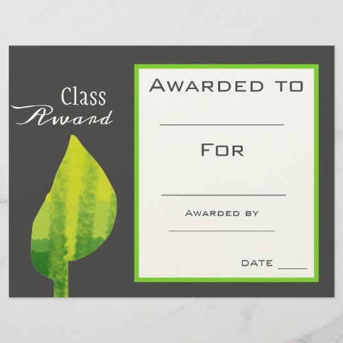 Class award science plant subject student