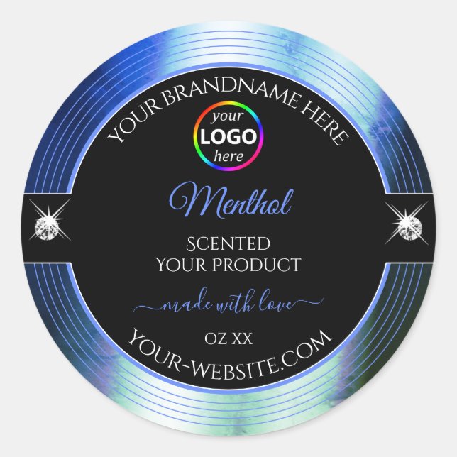 Class Black Shiny Royal Blue Logo Product Label (Front)