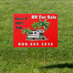 Class C Motorhome For Sale Red Sign
