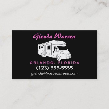 Class C Motorhome Silhouette Calling Card by rv_lifestyle at Zazzle