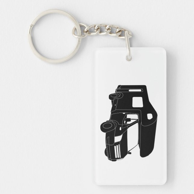 Class C Motorhome Silhouette on Keychain (Front)