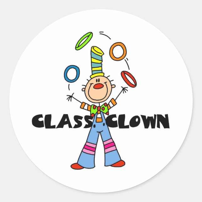 Class Clown Classic Round Sticker (Front)
