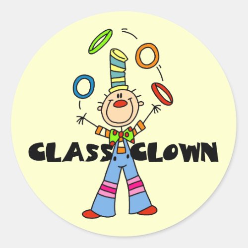 Class Clown Tshirts and Gifts Classic Round Sticker