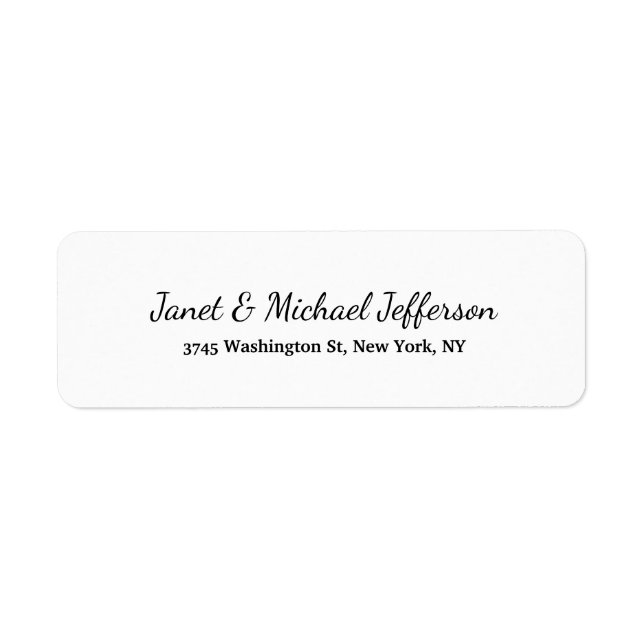 Class Creative Plain Black & White Stylish Family Label (Front)