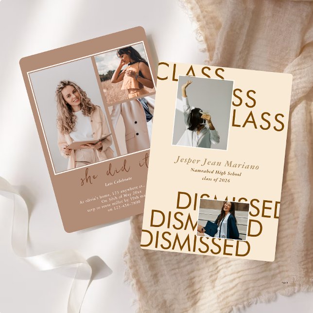 Class Dismissed 2026 Photo Minimal Graduation  Invitation (Creator Uploaded)