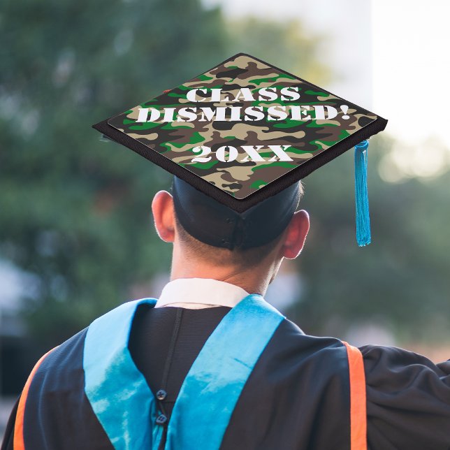 Class Dismissed Camo Graduation Cap Topper (Creator Uploaded)