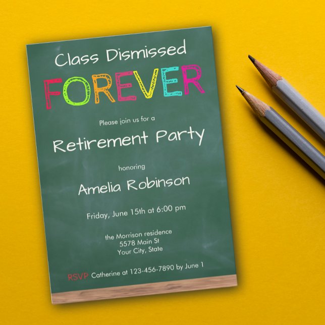 Class Dismissed Forever Teacher Retirement Party Invitation (Creator Uploaded)