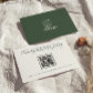 Class Emerald Green Boho QR Fancy Code Wedding RSVP Card