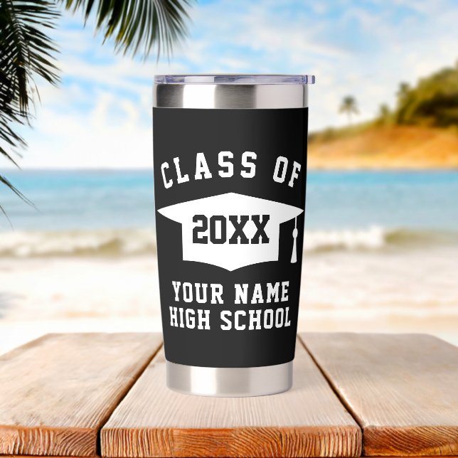 Class high school graduation custom insulated tumbler (Beach)