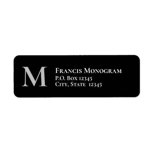 Class Monogram Left Aligned Return Address Labels